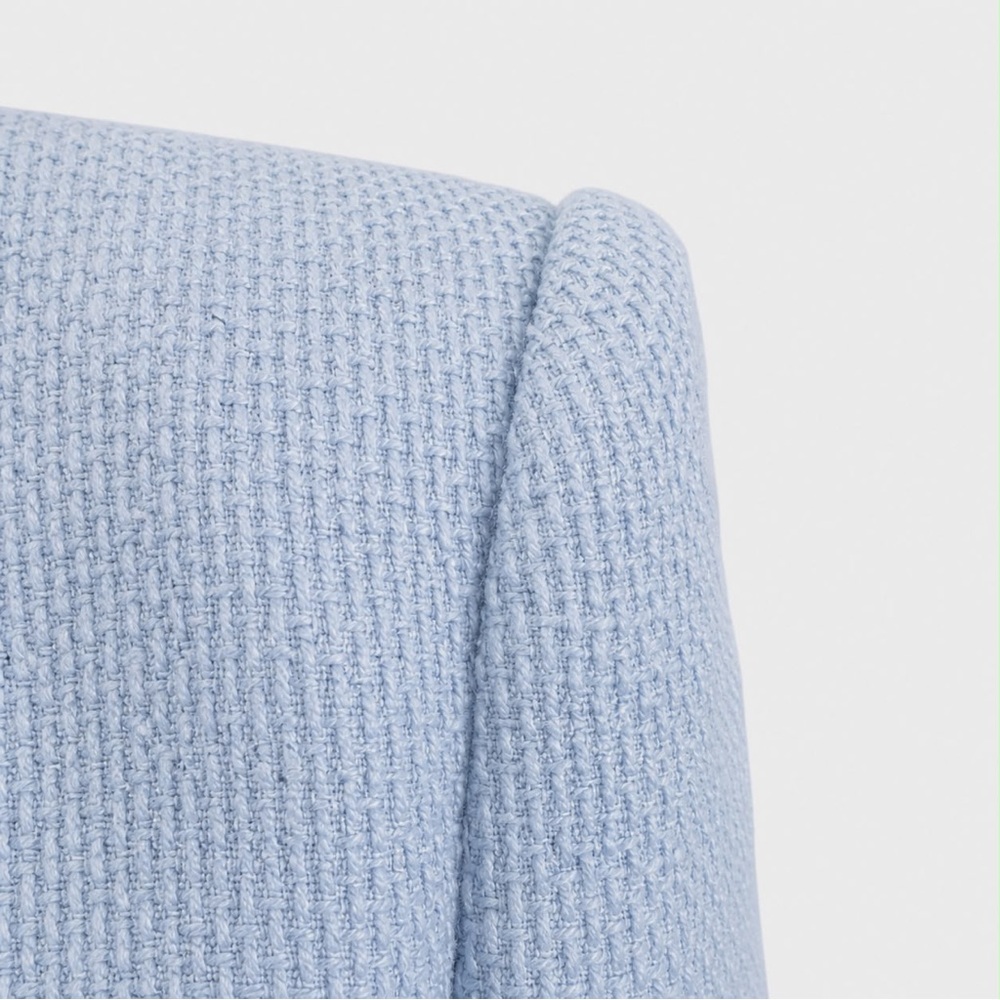 NWOT. Sz 8. ZARA Sky Blue Textured Tweed Double Breasted Blazer Jacket - Picture 10 of 13